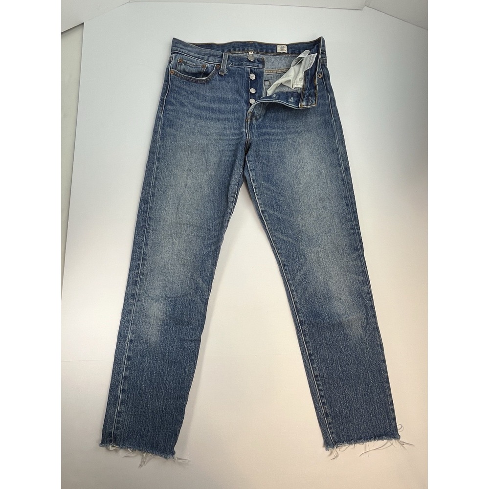 Levi's White Oak Cone Jeans Women's Size 29 Blue Denim Raw Hem Button Fly